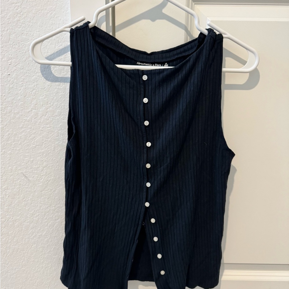 Abercrombie & Fitch black Sleeveless Ribbed top